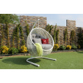 Elegante Hamac De Rattan Sintético - Cadeira Swing Com Forma Redonda Para Jardim Ao Ar Livre Mobília De Vime Patio